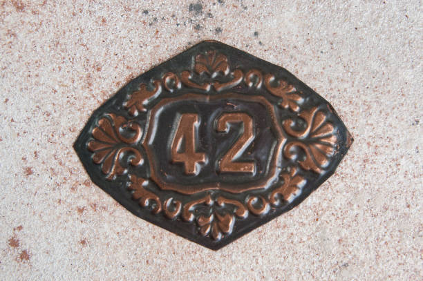Old copper home number sign