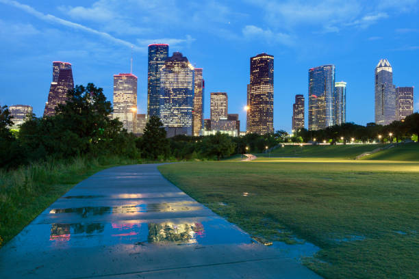 istock Panorama of Houston at night 1039203984
