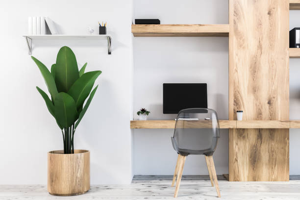 istock Small business office workplace freelance, plant 1039204808