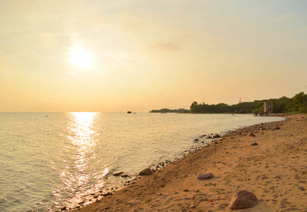 istock Coast of sea at sunset. 1039209346