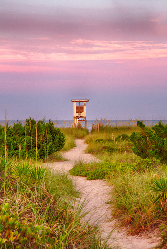 Beach access number 40 on Wrightsville Beach, North Carolina leading to tower number 13.