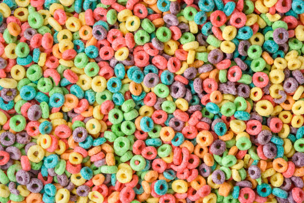 Cereal background. Cereal background. Colorful breakfast food loopable elements stock pictures, royalty-free photos & images