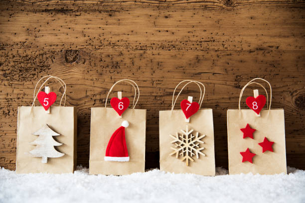 istock Christmas Shopping Bag In A Row 1039245552