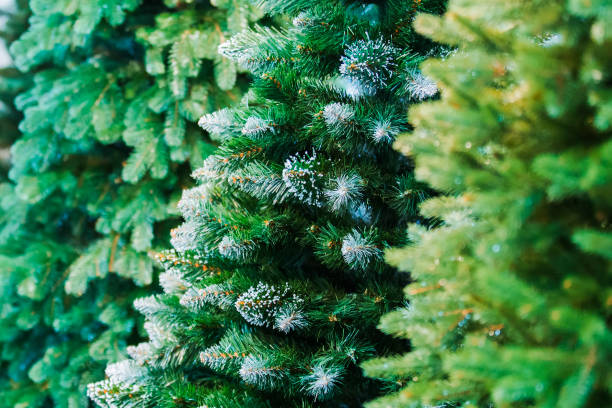 Christmas background. An artificial tree. New year