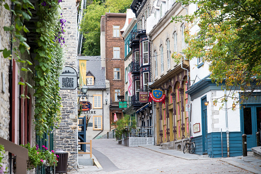 Photo of the district of the little champlain, tourist place in the city of Quebec.