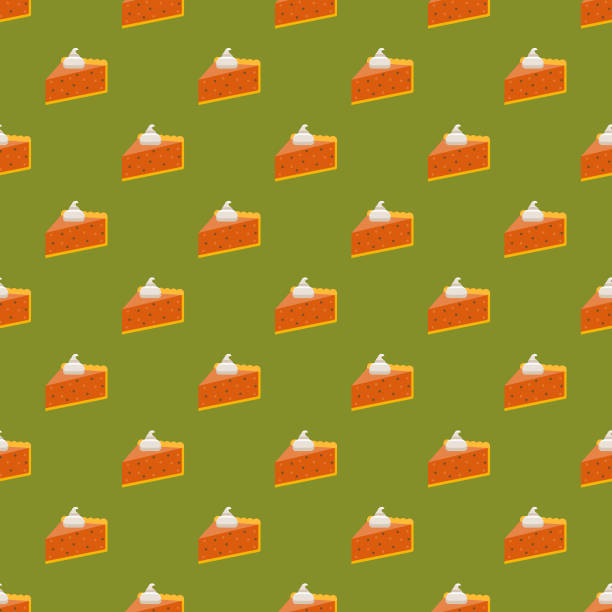 ilustrações de stock, clip art, desenhos animados e ícones de pumpkin pie seamless pattern - pie baked food pumpkin pie