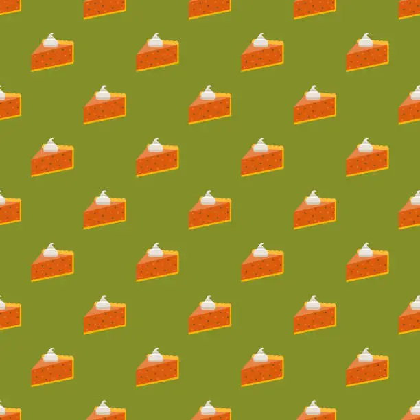 Vector illustration of Pumpkin Pie Seamless Pattern