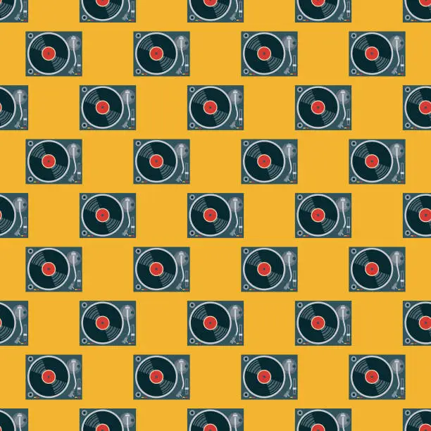 Vector illustration of Turntable Seamless Pattern