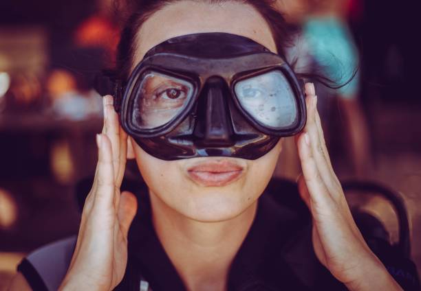 Woman with diving glasses