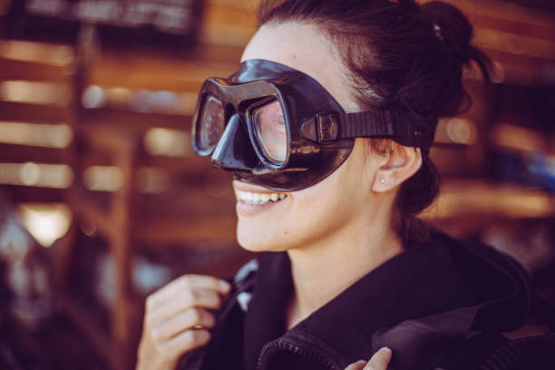istock Beautiful woman diver 1039285944