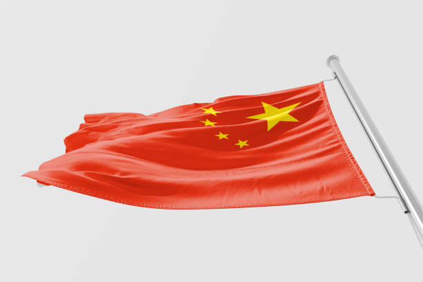 istock Isolated China Flag waving 3d Realistic China Flag Rendered 1039304256