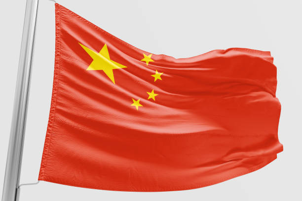 istock Isolated China Flag waving 3d Realistic China Flag Rendered 1039304270