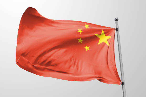 istock Isolated China Flag waving 3d Realistic China Flag Rendered 1039304544