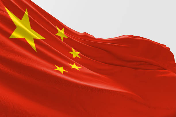 istock Isolated China Flag waving 3d Realistic China Flag Rendered 1039304546