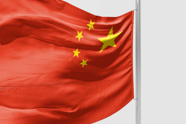 istock Isolated China Flag waving 3d Realistic China Flag Rendered 1039304548