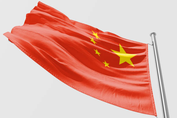 istock Isolated China Flag waving 3d Realistic China Flag Rendered 1039307008
