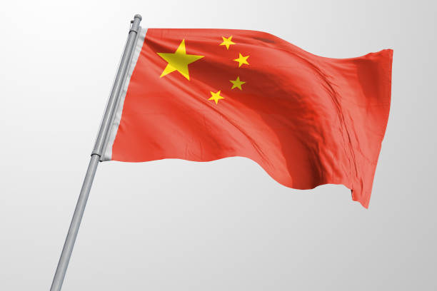 istock Isolated China Flag waving 3d Realistic China Flag Rendered 1039307250