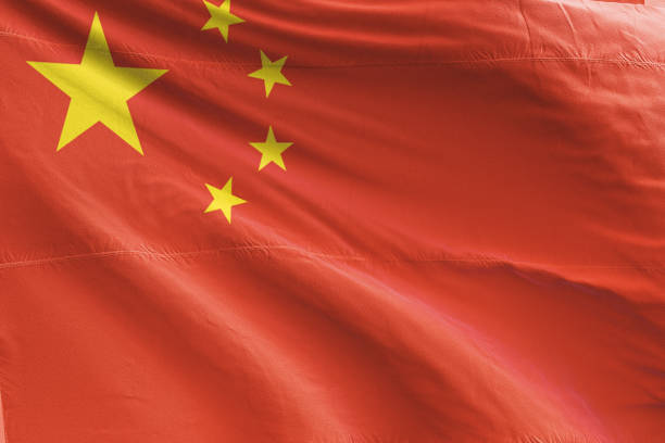 istock Isolated China Flag waving 3d Realistic China Flag Rendered 1039307356