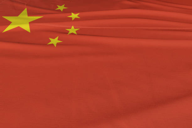 Isolated China Flag waving 3d Realistic China Flag Rendered