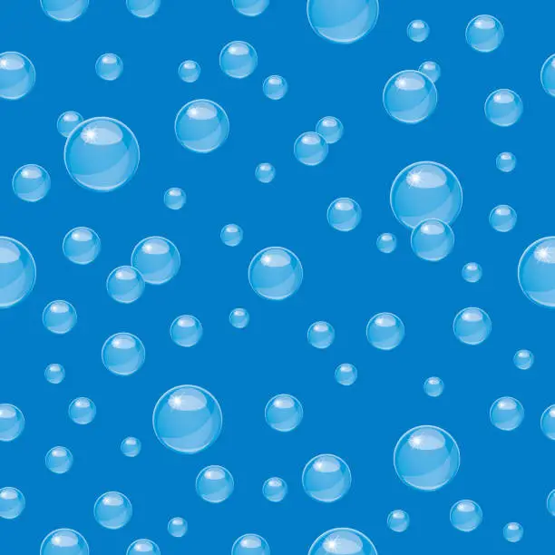 Vector illustration of Water Bubbles Seamless Pattern