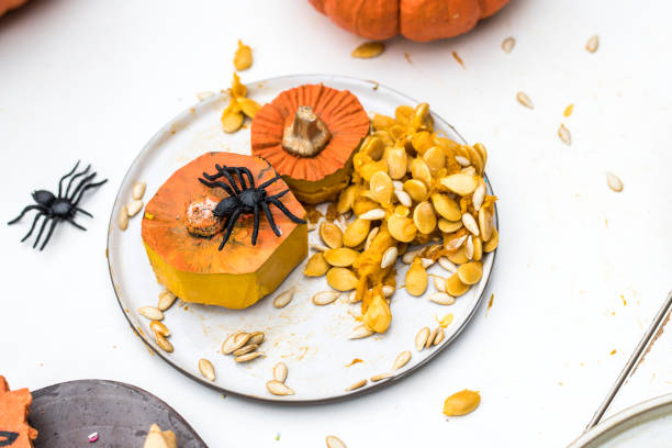 istock Pumpkin and spider decorations for Halloween 1039339766