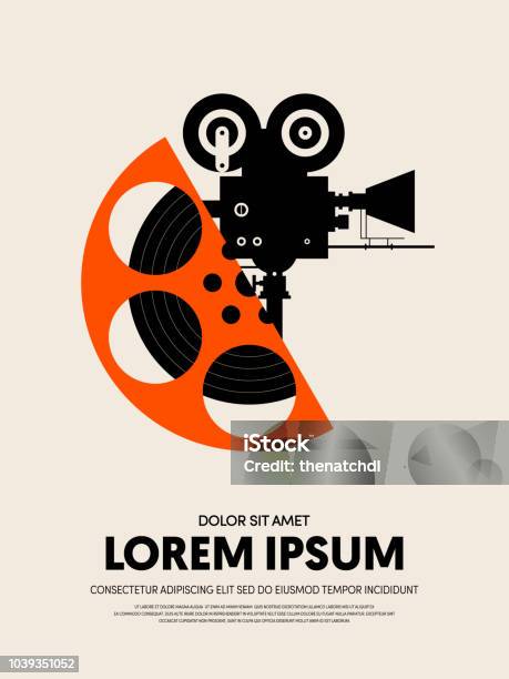 Movie And Film Festival Poster Template Design Modern Retro Vintage Style Stock Illustration - Download Image Now
