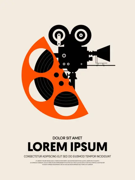 Vector illustration of Movie and film festival poster template design modern retro vintage style