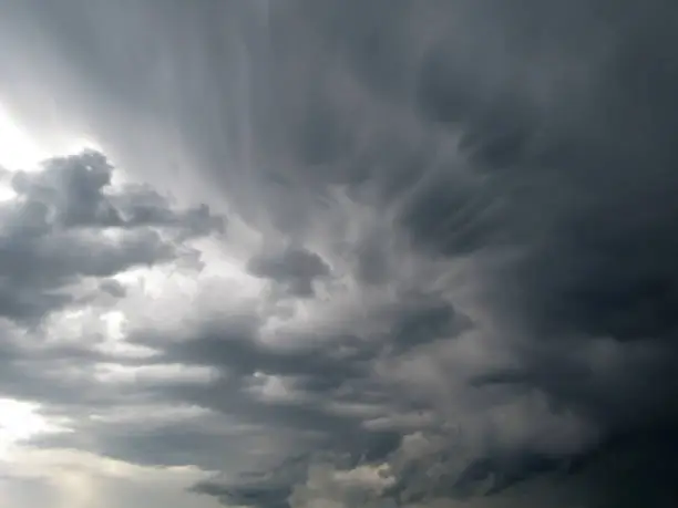 Dramatic storm clouds in monotone