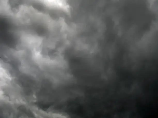 Dramatic storm clouds in monotone