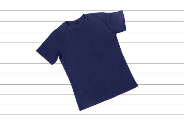 istock Blue Short Sleeve T-Shirt Mockup on a White Background 1039450894