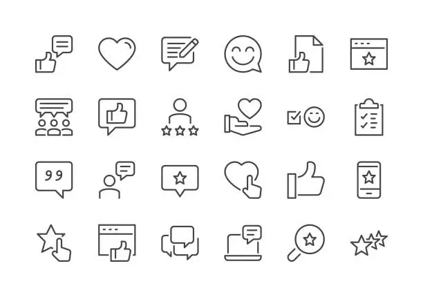 Vector illustration of Testimonials - Regular Line Icons