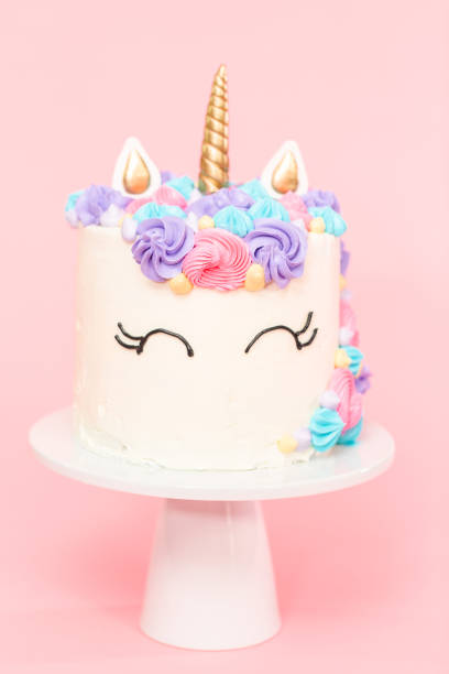 istock Unicorn cake decorated with multicolor buttercream icing. 1039456950