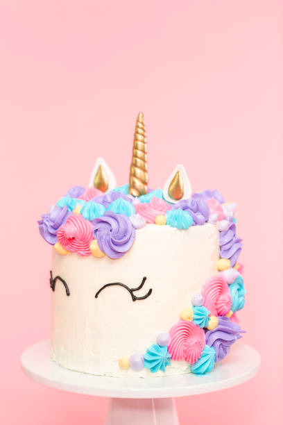 istock Unicorn cake decorated with multicolor buttercream icing. 1039456990
