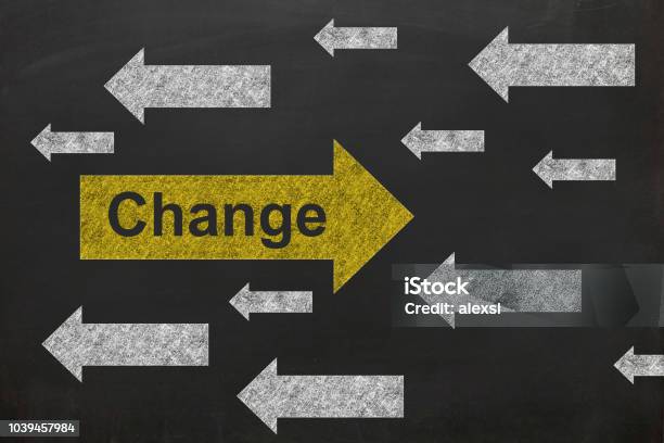 Change Different Idea Blackboard Drawing Stock Photo - Download Image Now - Change, Concepts, Business