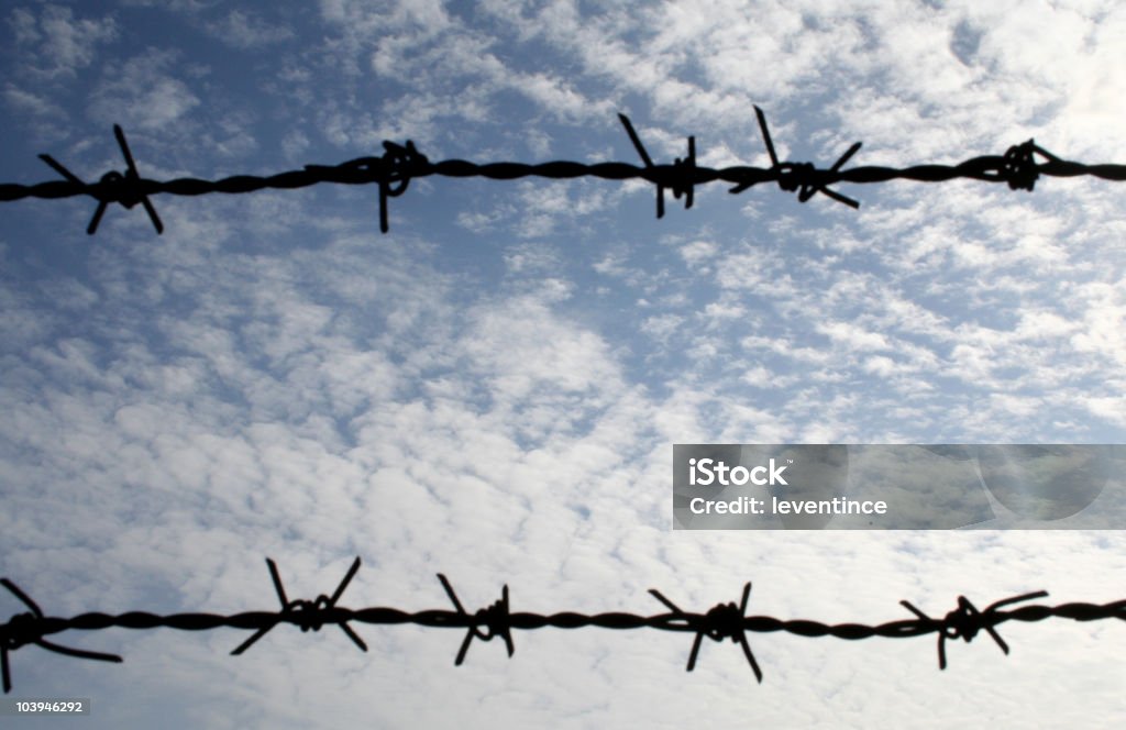 Sky and fence  Abandoned Stock Photo