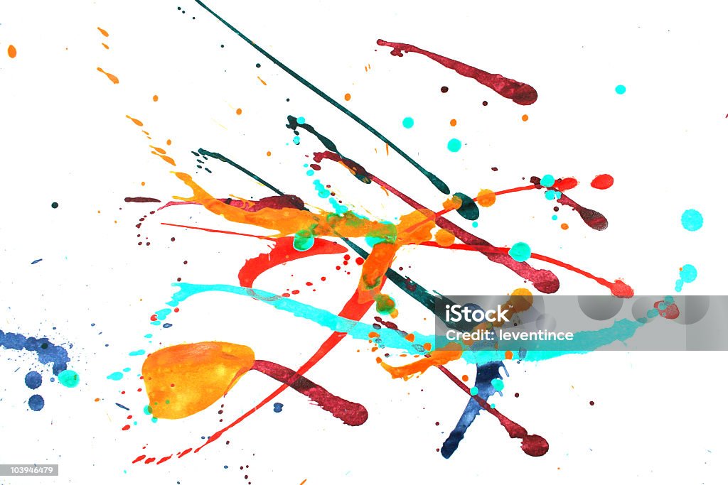 Respingos de tinta colorida - Foto de stock de Tinta - Equipamento de arte e artesanato royalty-free