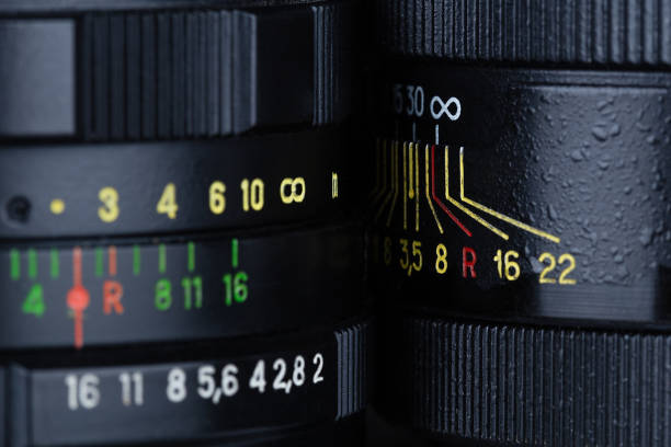 istock Two manual retro photo lens. Macro view 1039473994