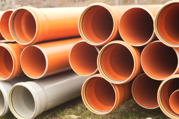 istock Close up of Plastic Pipe Tubes for Public Infrastructure 1039481526