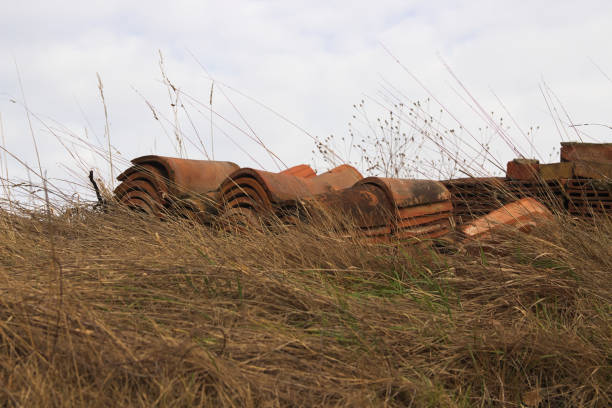 Used Roof Tile on Grass