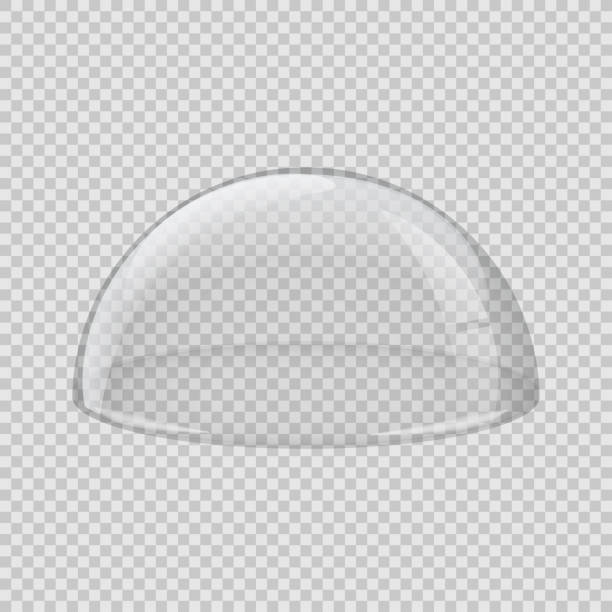 透明なガラスのカバー。透明な背景に分離されたベクトル半球。 - dome点のイラスト素材／クリップアート素材／マンガ素材／アイコン素材
