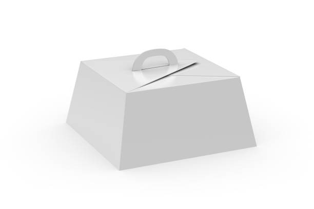istock White Blank Gift Packaging Box with Handle mockup for Cake and Pie, Mock-up Template on Isolated White Background, 3D Illustration 1039485908
