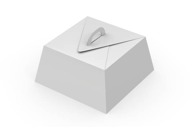 istock White Blank Gift Packaging Box with Handle mockup for Cake and Pie, Mock-up Template on Isolated White Background, 3D Illustration 1039485918