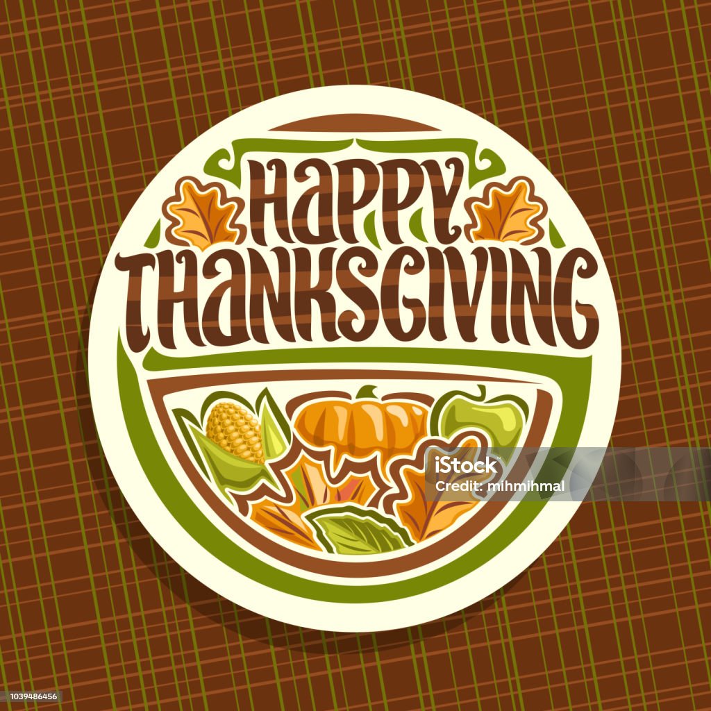 Thanksgiving Lab Sign Vector Label For Thanksgiving Day Stock Illustration - Download Image ...
