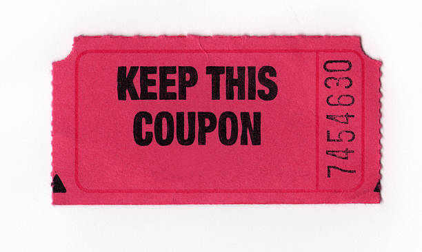 istock Red Raffle Ticket on White Background - Close-Up 103948647