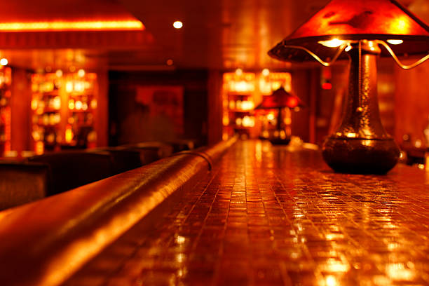 Speakeasy-Style Bar/Club - View From the Bartop stock photo