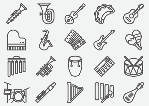 Musical Instrument Line Icons