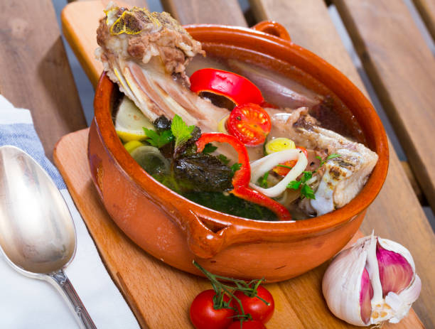 istock Lamb's soup boiled with lamb, vegetables, greens, onion and lemon 1039511466