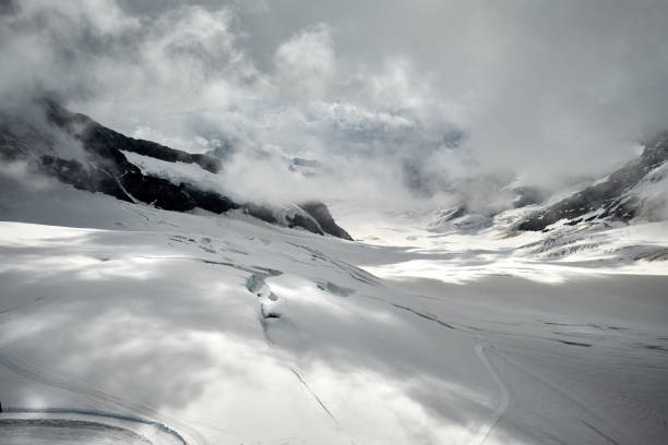 On top of Jungfrau glacier