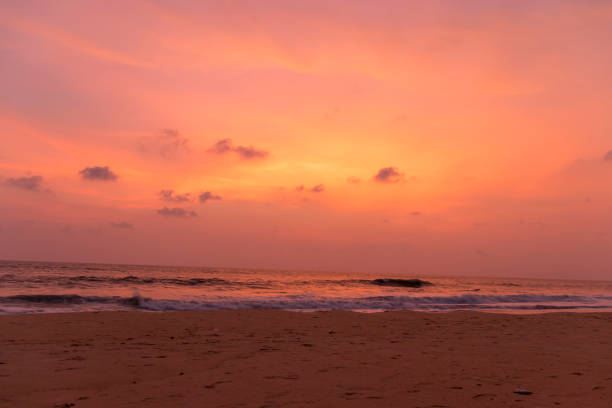 Warm Day After The Sunset In Beach