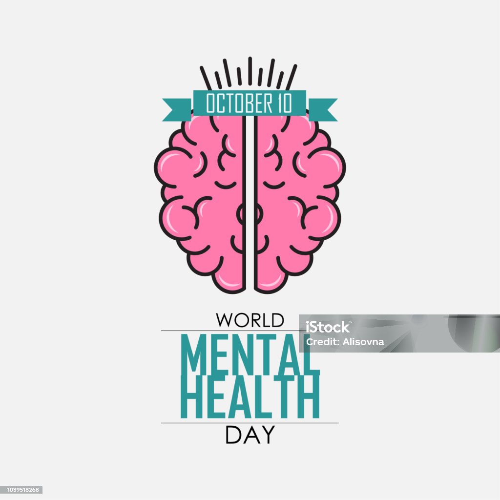 World Mental Health Day background World Mental Health Day background. Brain concept. Vector illustration. World Mental Health Day stock vector